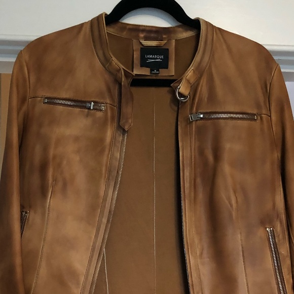 Lamarque - Tan Leather Jacket - Picture 2 of 6